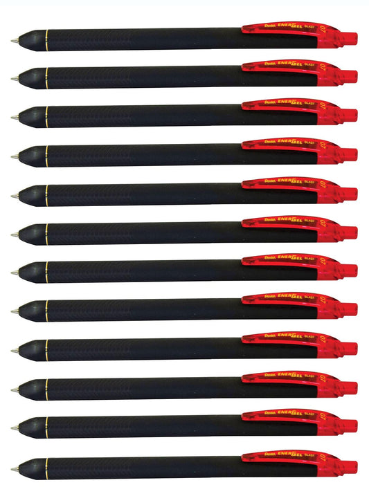 Pentel EnerGel Kuro Liquid Gel Pen, (0.7mm) Medium line, Red Ink, 12 Pack (BL437R1-B)