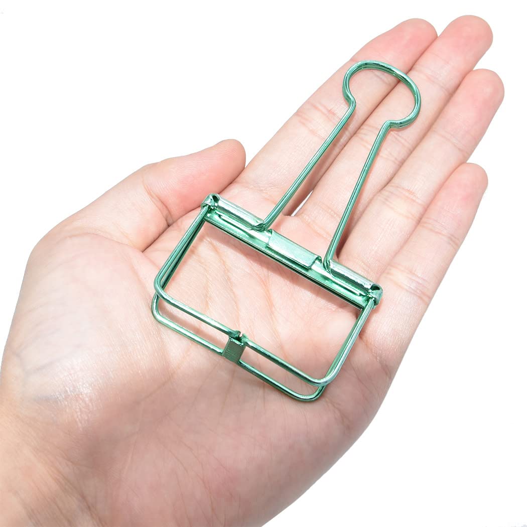 Extra Large Binder Clips 2 Inch, Big Paper Clamps Green for Office School Supplies (15Pcs)