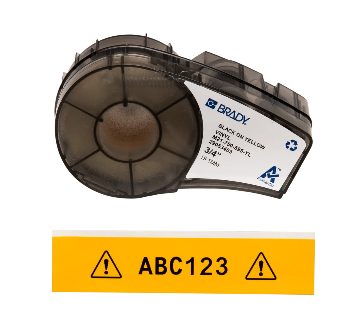 Brady Authentic (M21-750-595-YL) All-Weather Vinyl Label for Indoor/Outdoor ID, Lab and Equipment