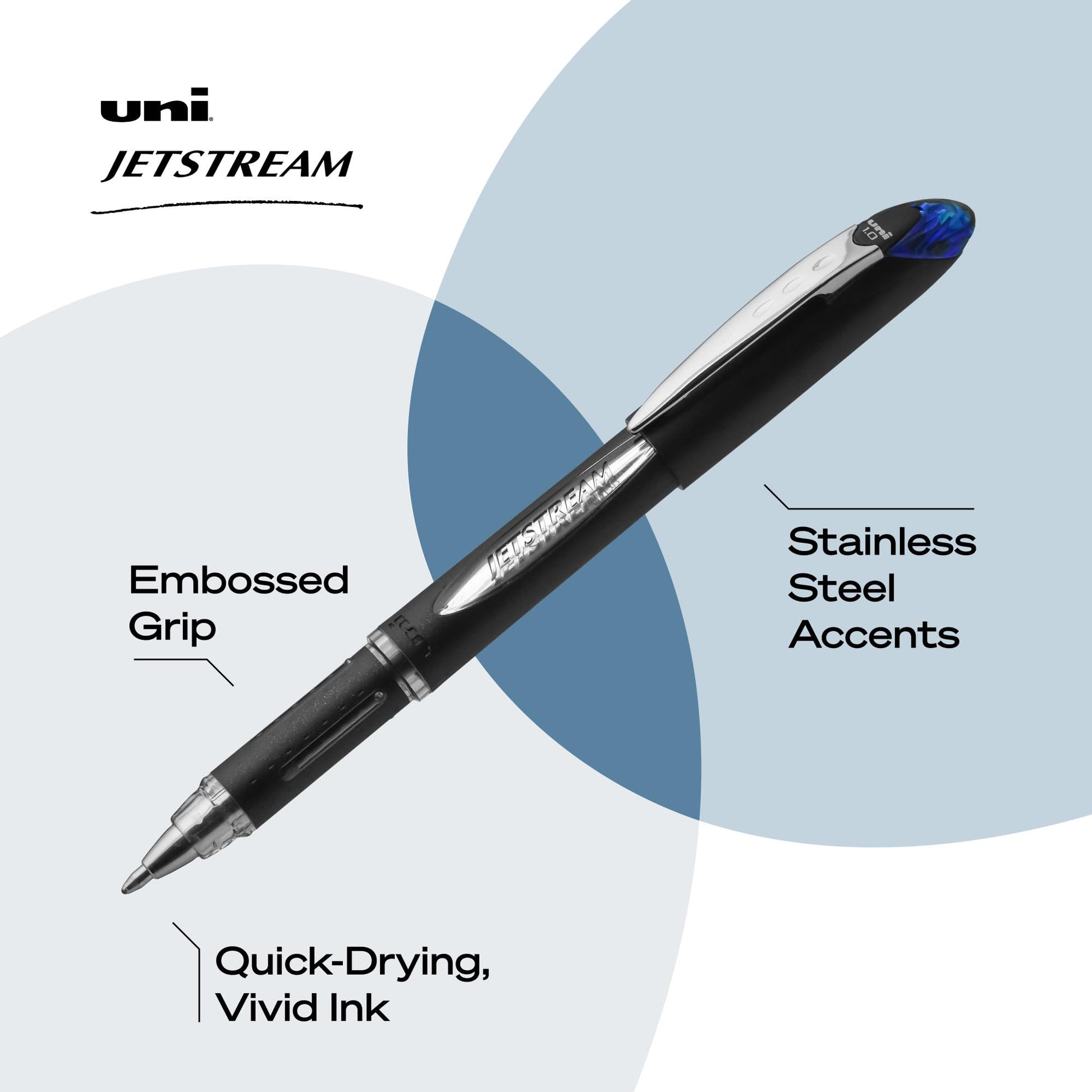 uniball™ Jetstream Ballpoint Pens, Medium Point (1.0mm), Blue, 12 Pack