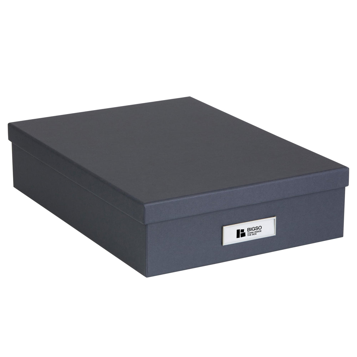 Bigso Oskar Fiberboard Label Frame Document Letter Box - File Organizer Box for Important Paperwork