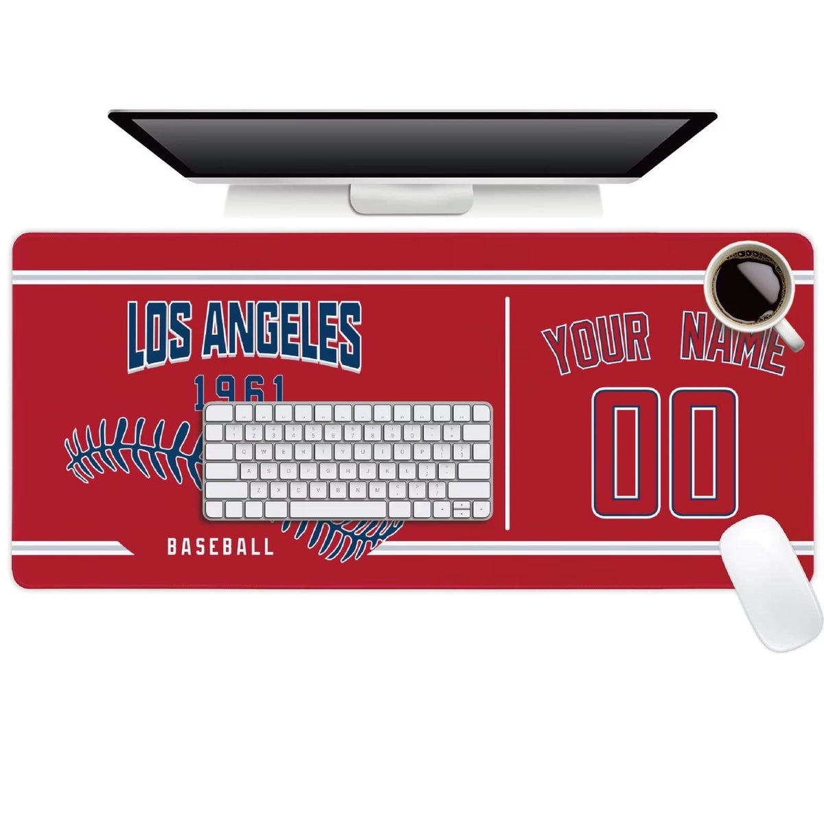 Los Angeles Mouse Pad Custom Any Name and Number Personalized Desk Pad for Men Women Youth Gifts