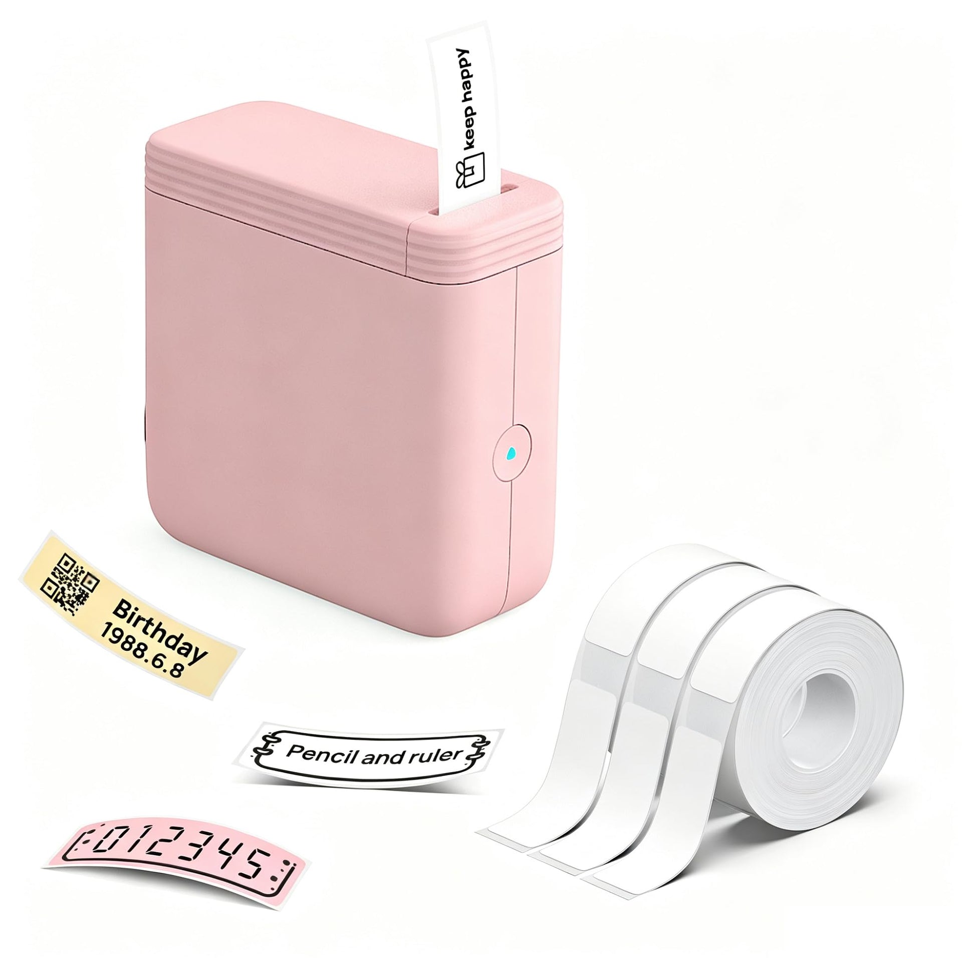 FLEXYVA Mini Label Maker Machine with 3 Tapes, P24 Label Makers, Pink