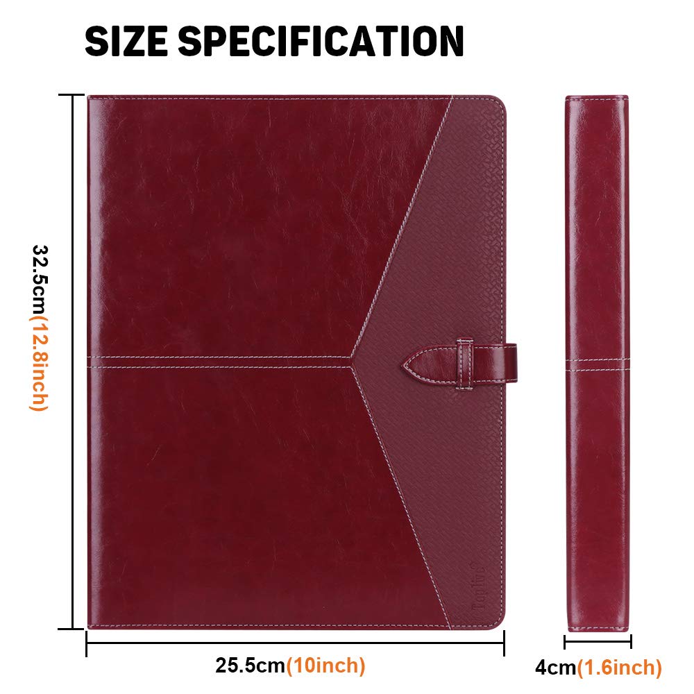 Toplive Padfolio 3 Ring Binder Organizer Business Portfolio Folder for Women, A4/ Letter Size PU