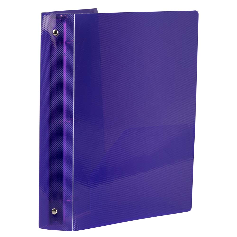 JAM PAPER Plastic 1.5 inch Binder - Purple 3 Ring Binder - Sold Individually