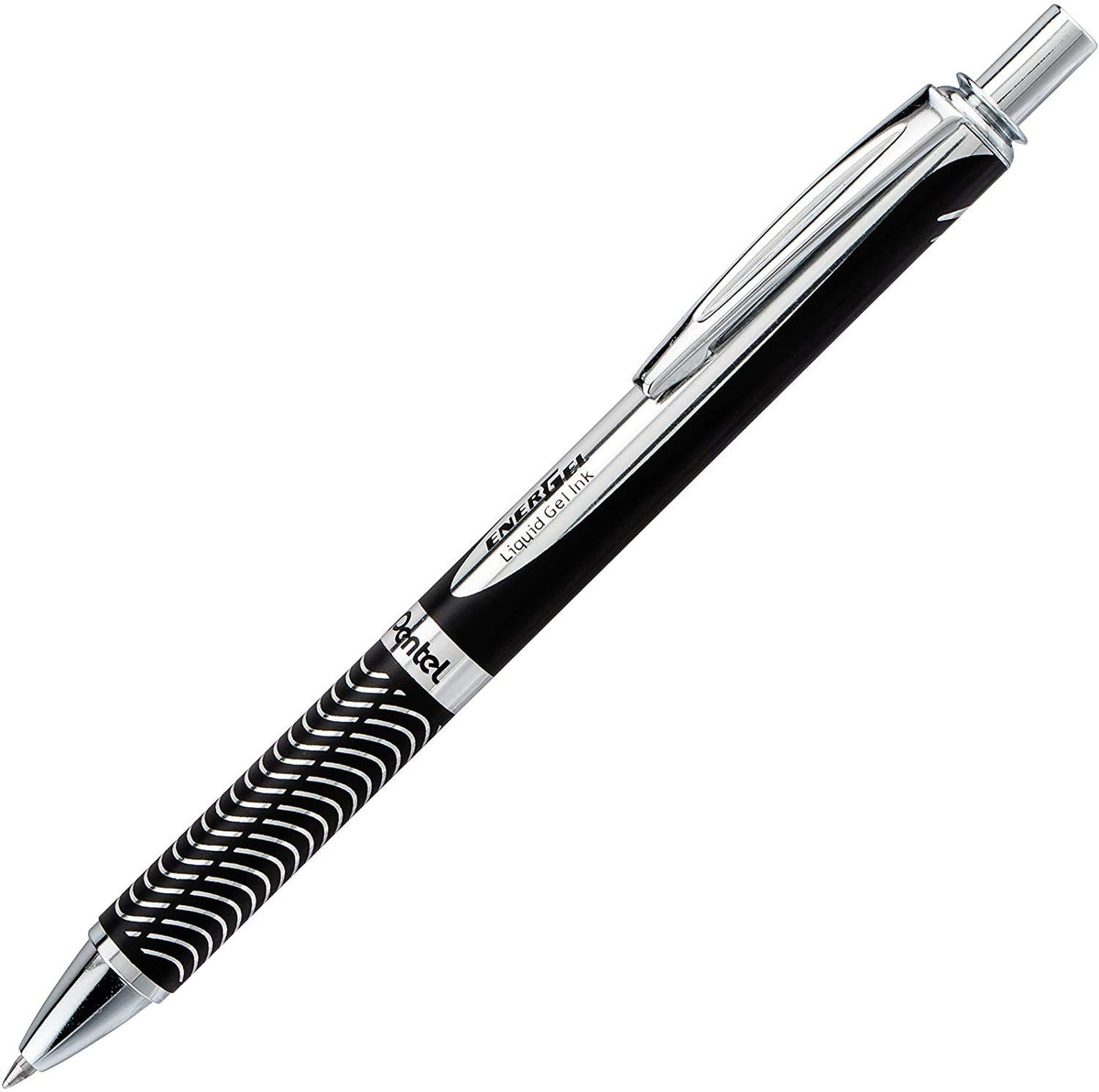 Pentel Energel 0.7mm Alloy Rt Retractable Gel Ink Pens - Pack of 3 - Black, Silver and Aquamarine