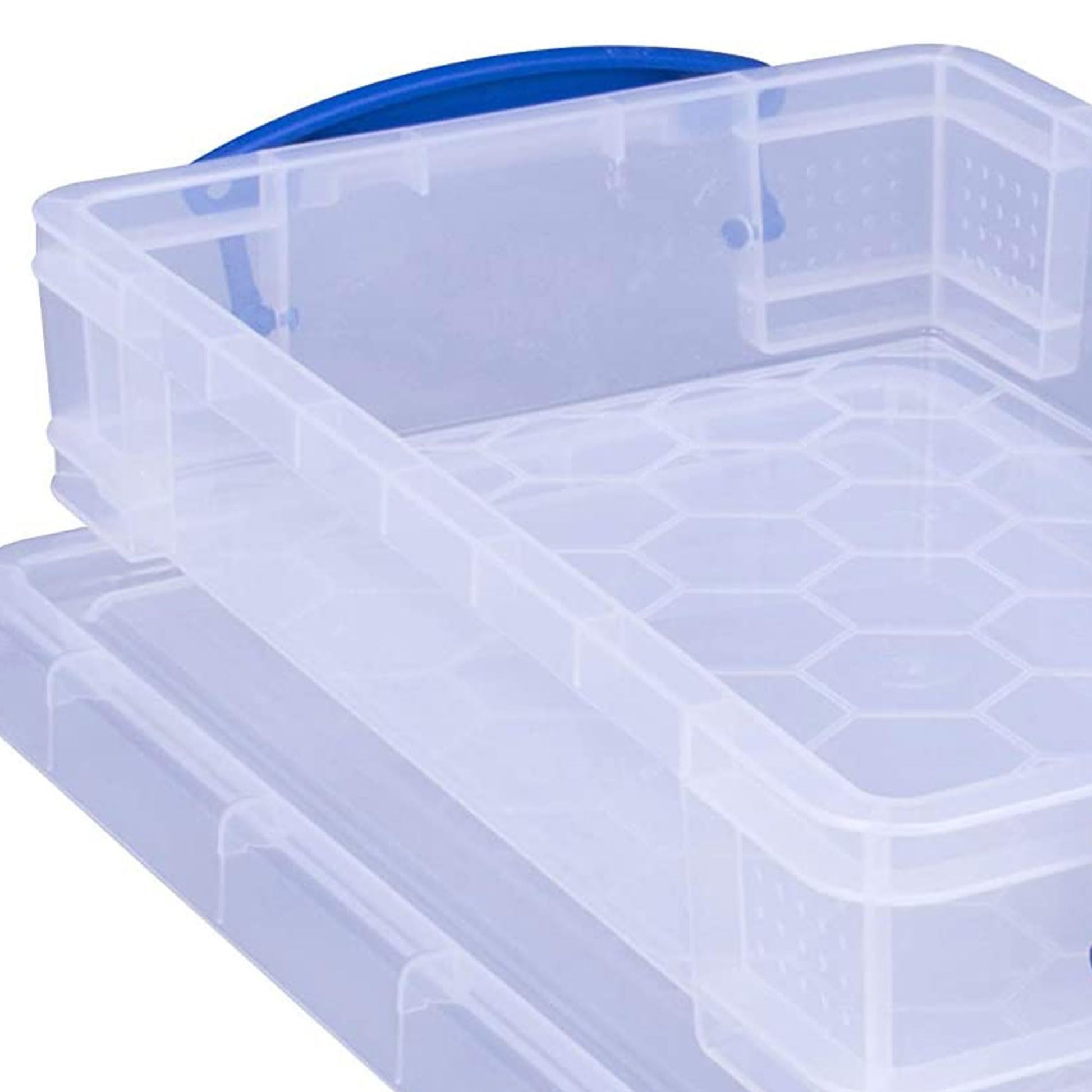 Really Useful Box 4 Liter Plastic Stackable Storage Container w/Snap Lid & Built-In Clip Lock