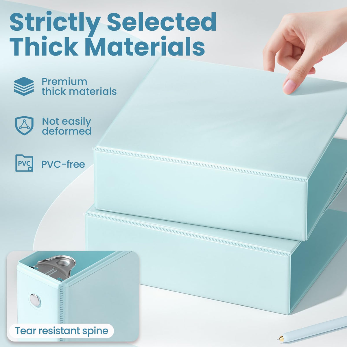 SUNEE 3 Ring Binder 3 Inch 4 Pack, 3" Clear View Binder Three Ring PVC-Free (Fit 8.5x11 Inches) for