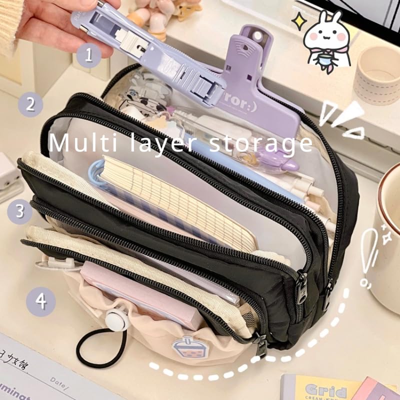 irLocy Cute Aesthetic Pencil Case Kawaii Pencil Case with Kawaii Pins Large Pencil Pouch Holder