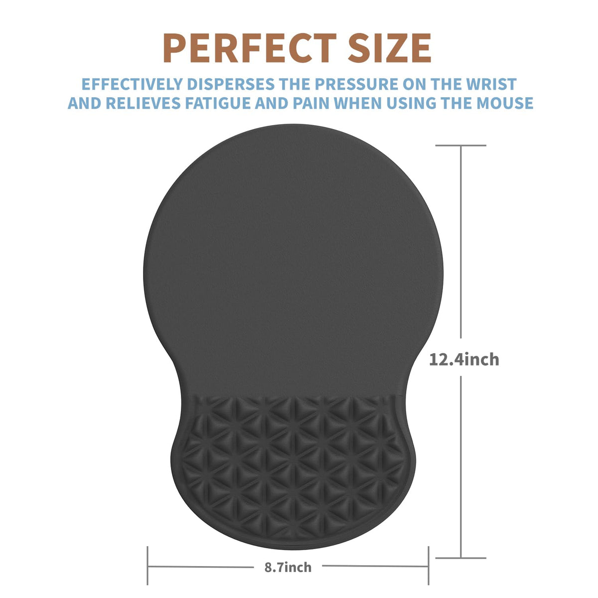 PYEDCA Ergonomic Mouse Pad Wrist Support with Massage Design, Pain Relief Mousepad with Wrist Rest