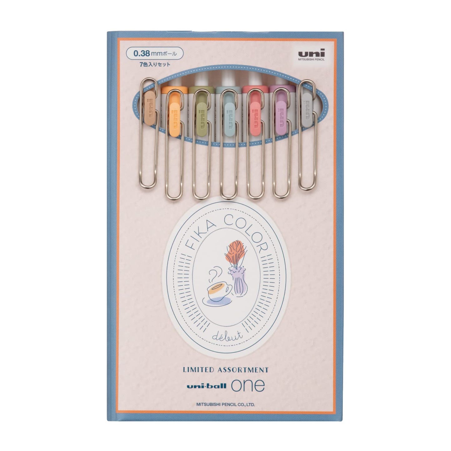 Mitsubishi Pencil UMNS38FC7C Gel Ballpoint Pen, Uni-Ball One, Fica Color, 0.38 Limited Edition, 7