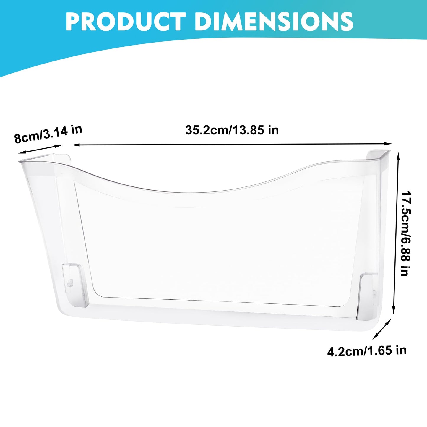 EASEPRES 8 Pack Clear Single Pocket Hanging File Organizer, Plastic Wall Mount Paper Mails