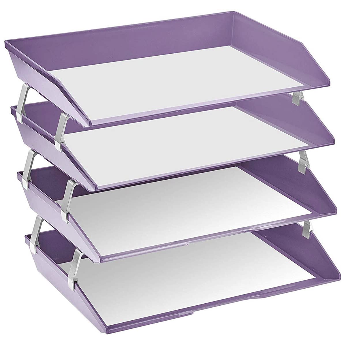 Acrimet Facility 4 Tier Letter Tray, Side Load, Letter Size/A4, Desktop File Organizer, Plastic