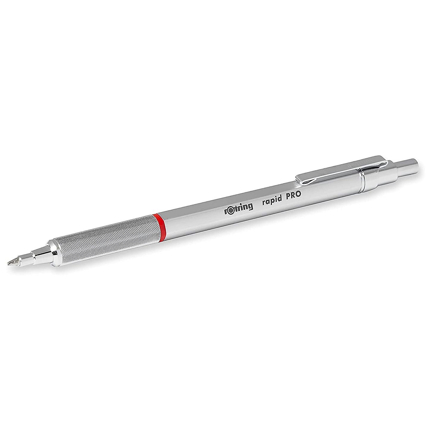 rOtring Rapid Pro Retractable Ballpoint Technical Drawing Pen, Medium Point, Blue Ink, Silver