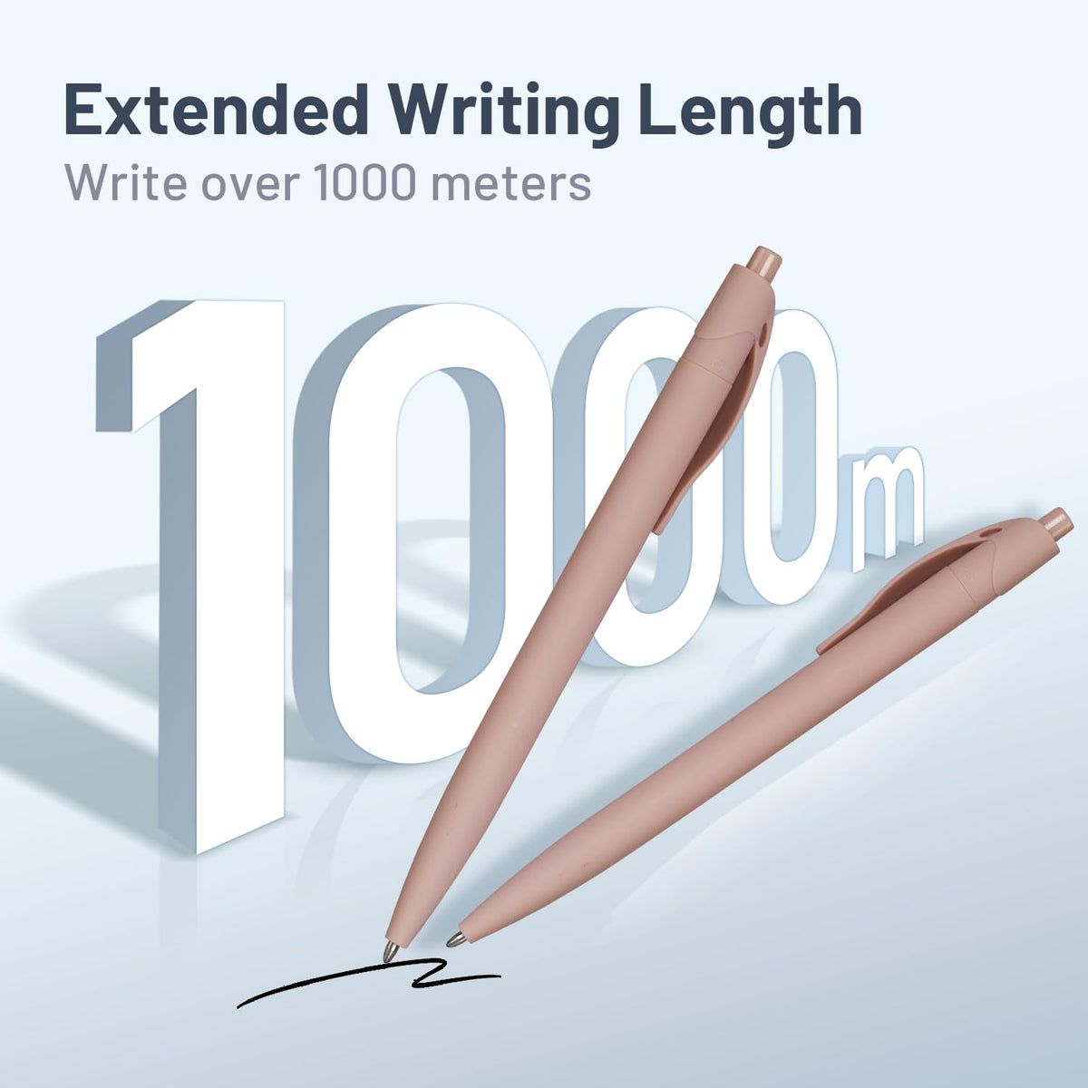 Wiaziert BallPoint Pens, 100 Pack (BLACK Ink),Bulk Pens,Pale Dogwood Pink Barrel,Click Pens for