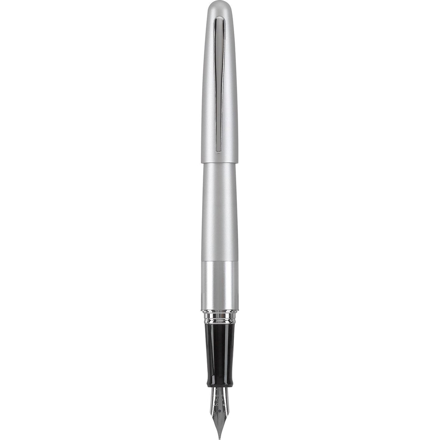 PILOT Metropolitan Collection Fountain Pen, Silver Barrel, Classic Design, Medium Nib, Black Ink
