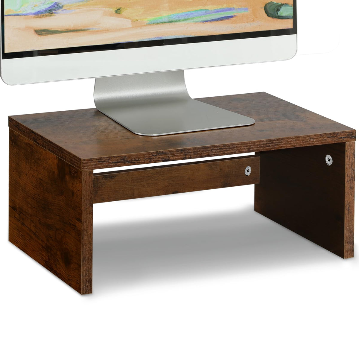 TEAMIX 6.7 inch Tall Monitor Stand Riser, Wood Shelf Riser, Desk Organizer