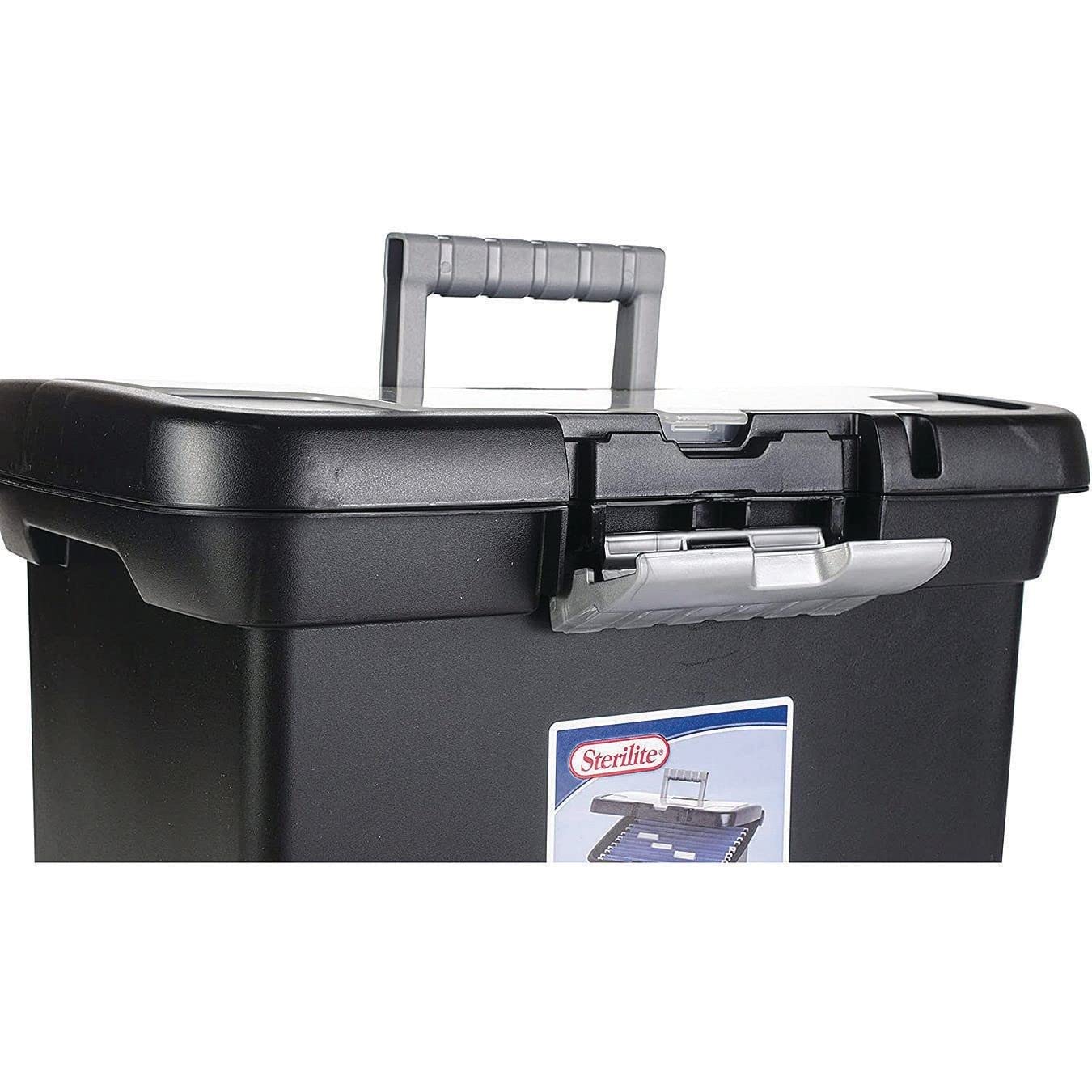 STERILITE Portable File Box, Black (ST1871-9004)