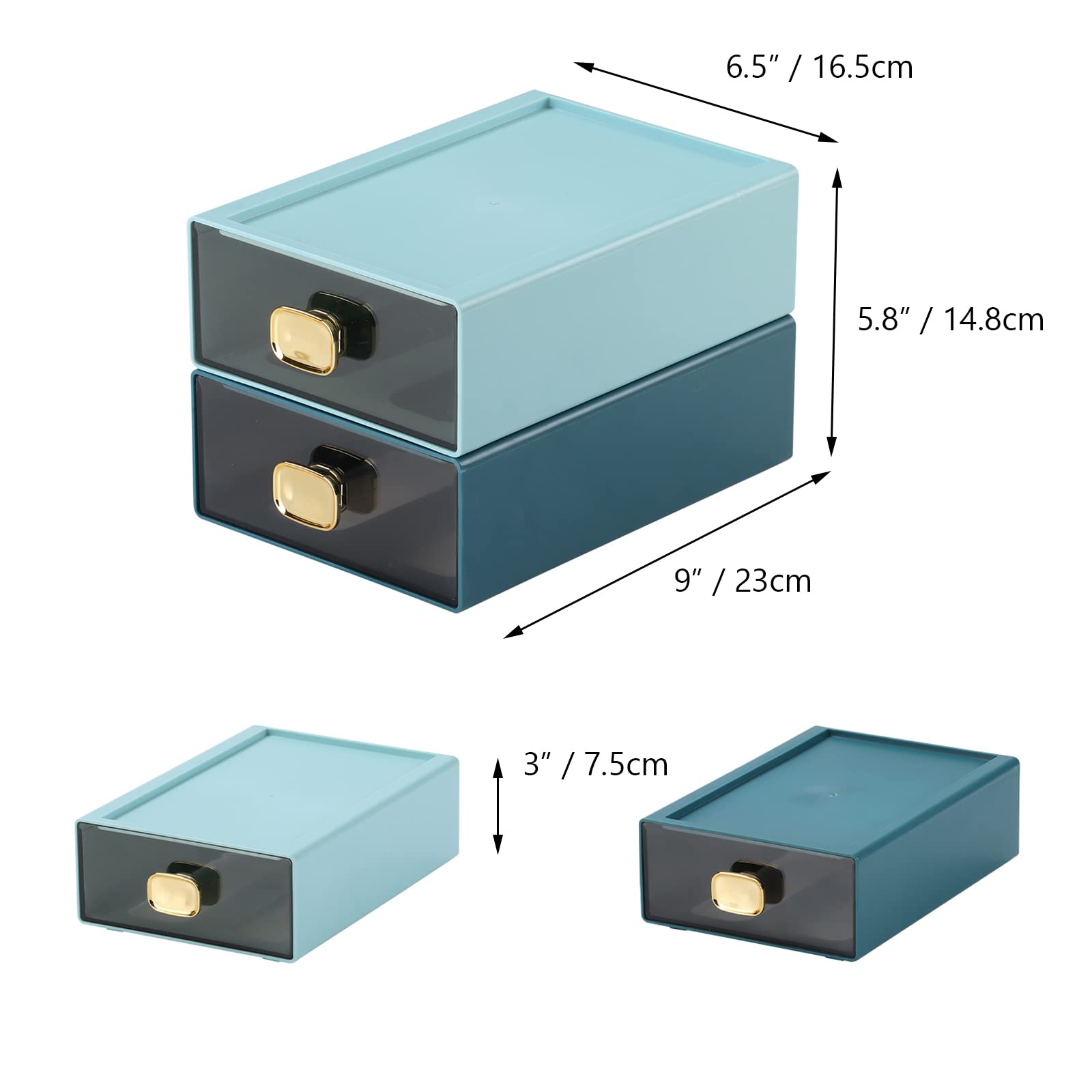 OSteed Desktop Storage Drawers, Stackable Countertop Organizer with Drawers
