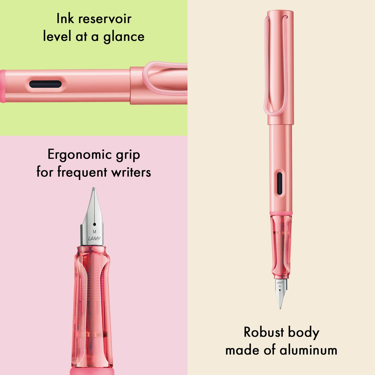 LAMY AL-star flamingo - Fountain Pen with ergonomic grip & polished steel nib in size F