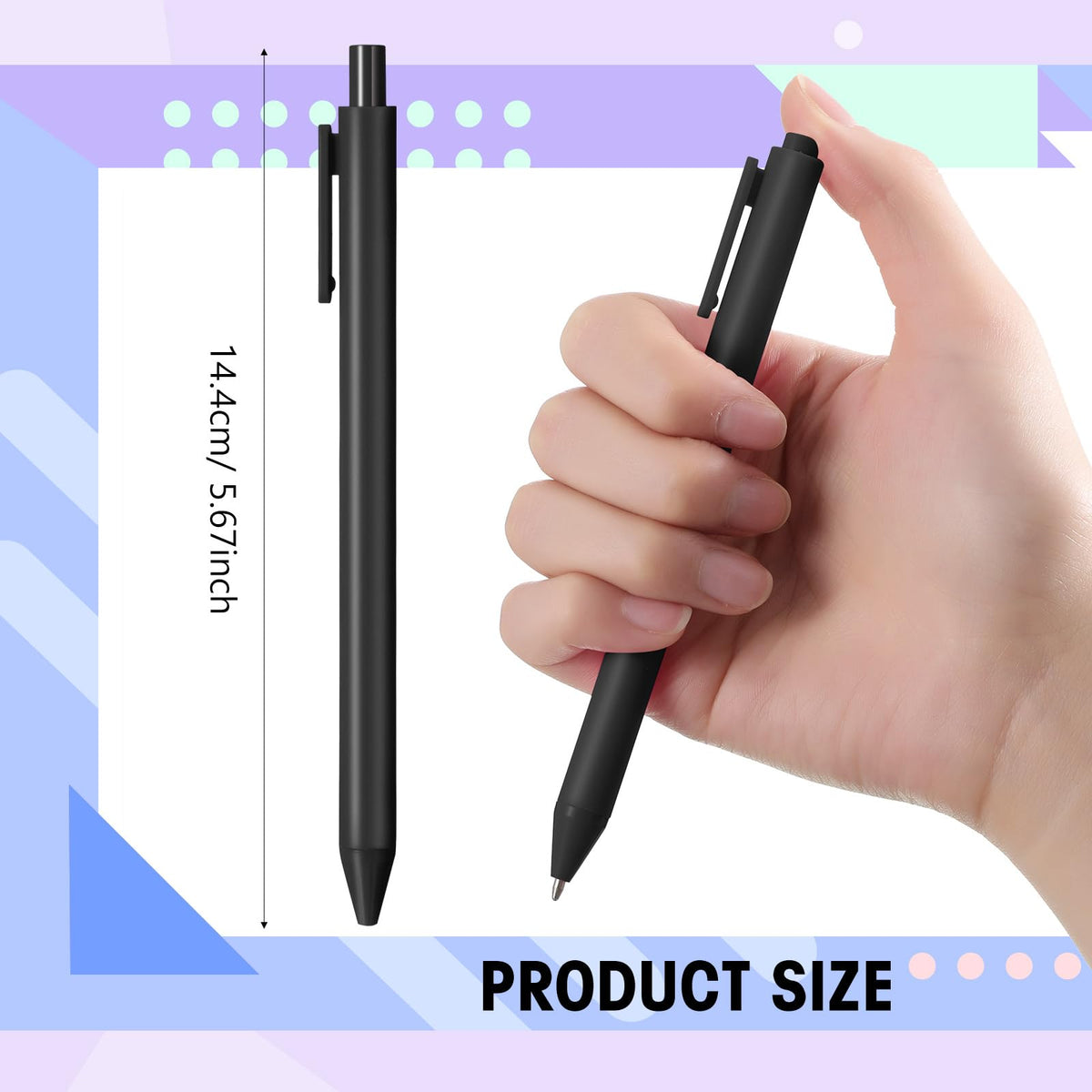 Teling 100 Pcs Ballpoint Pens Retractable Comfortable Cute Stylish Writing Pens in Medium Point 1.0