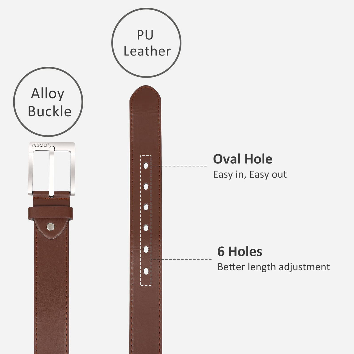 Baojulong 6pcs Men's Gift Set with Box Brown Leather Belt Wallet Watch Glasses Keychain Ballpoint