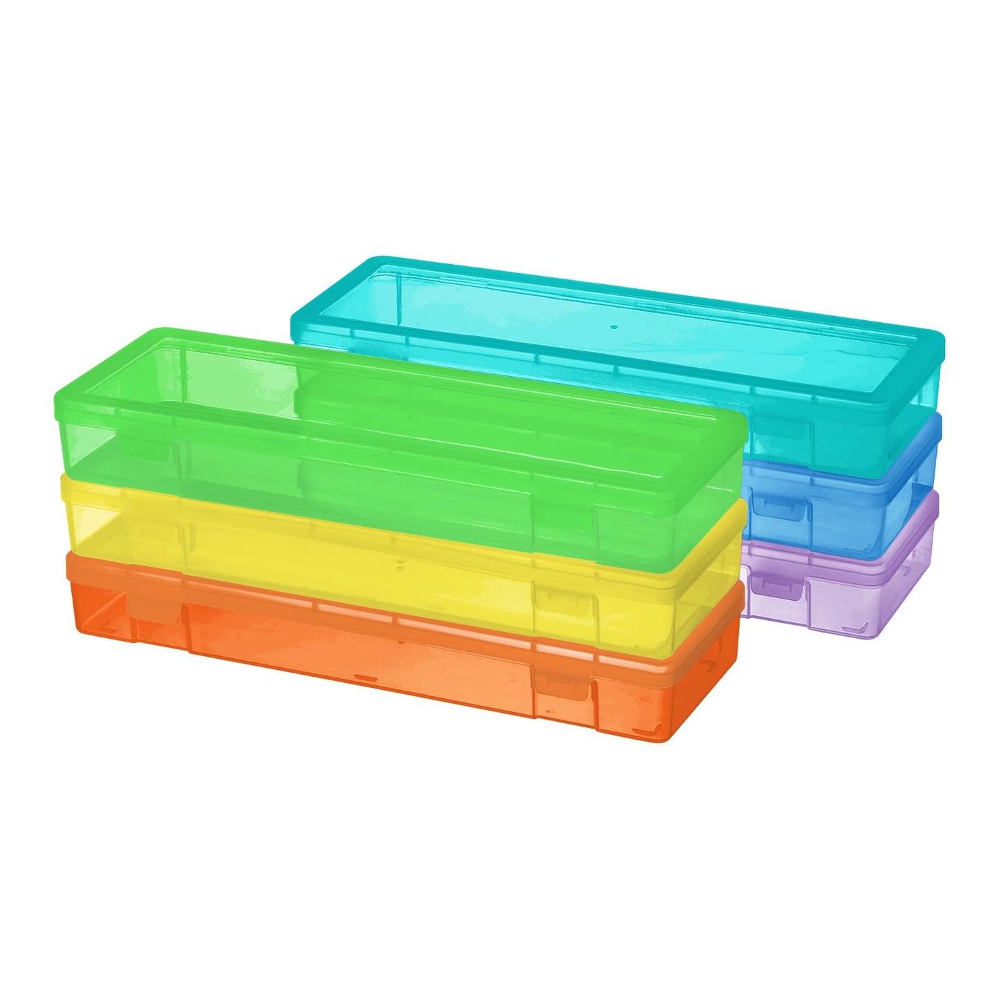 novelinks Plastic Pencil Boxes and Small Plastic Containers with Lids