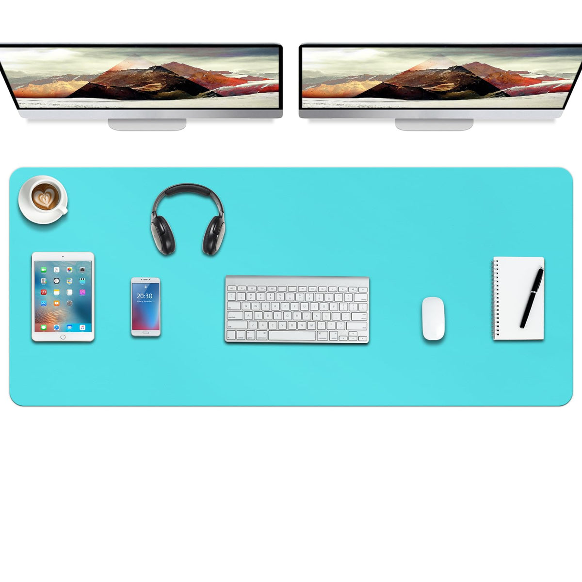 Boutilon Leather Desk Pad Protector,Non-Slip Mouse Pad,Laptop Desk Pad,Office Mouse Mat,Waterproof