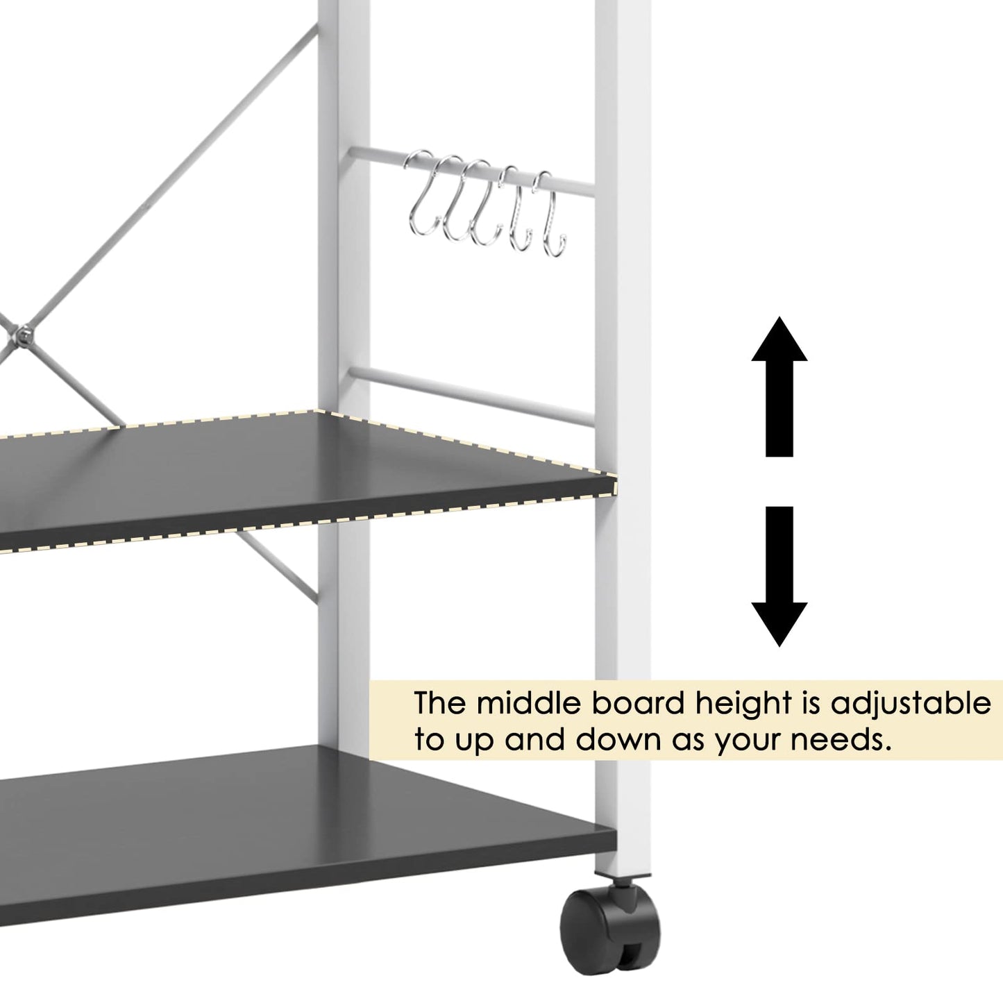 sogesfurniture 3-Tier Kitchen Baker's Rack Utility Shelf Microwave Oven Stand Storage Cart