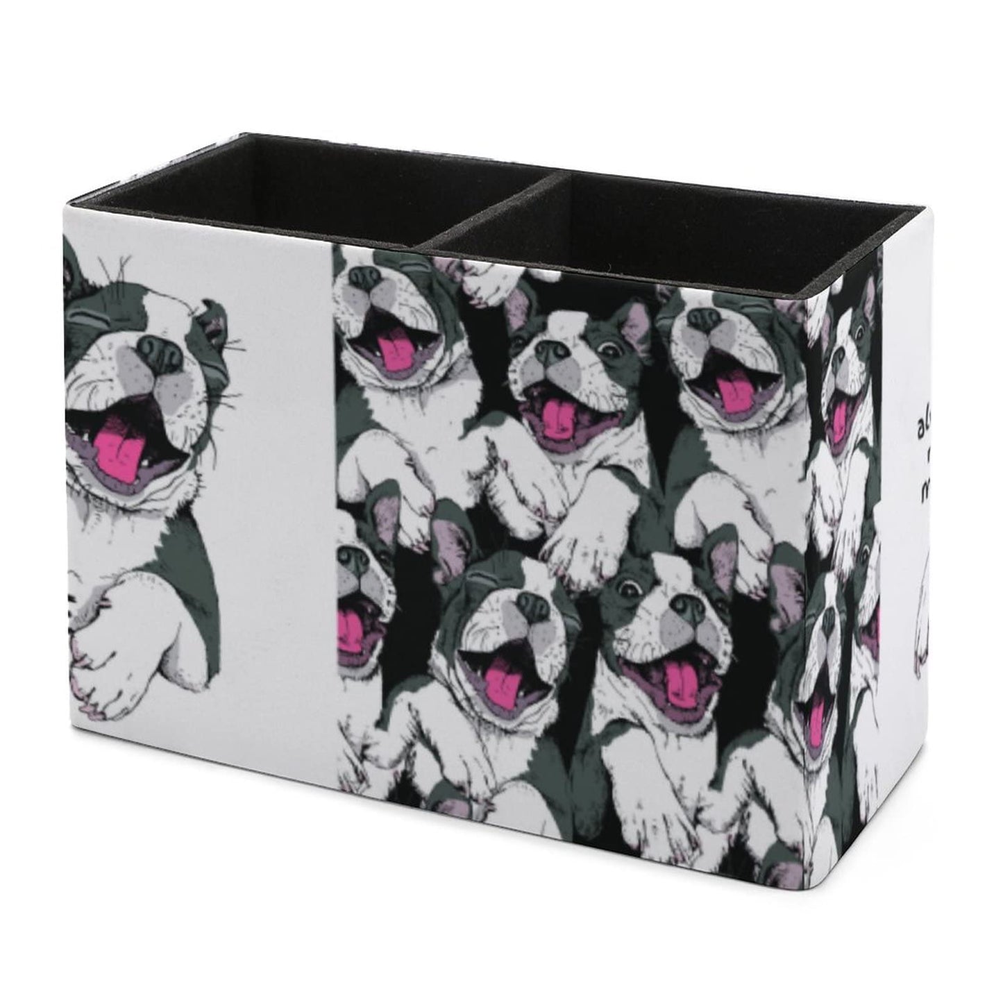 Niapessel Pencil Holder for Desk, Funny Boston Terrier Dog Pen Holder Storage Desktop Pen Organizer
