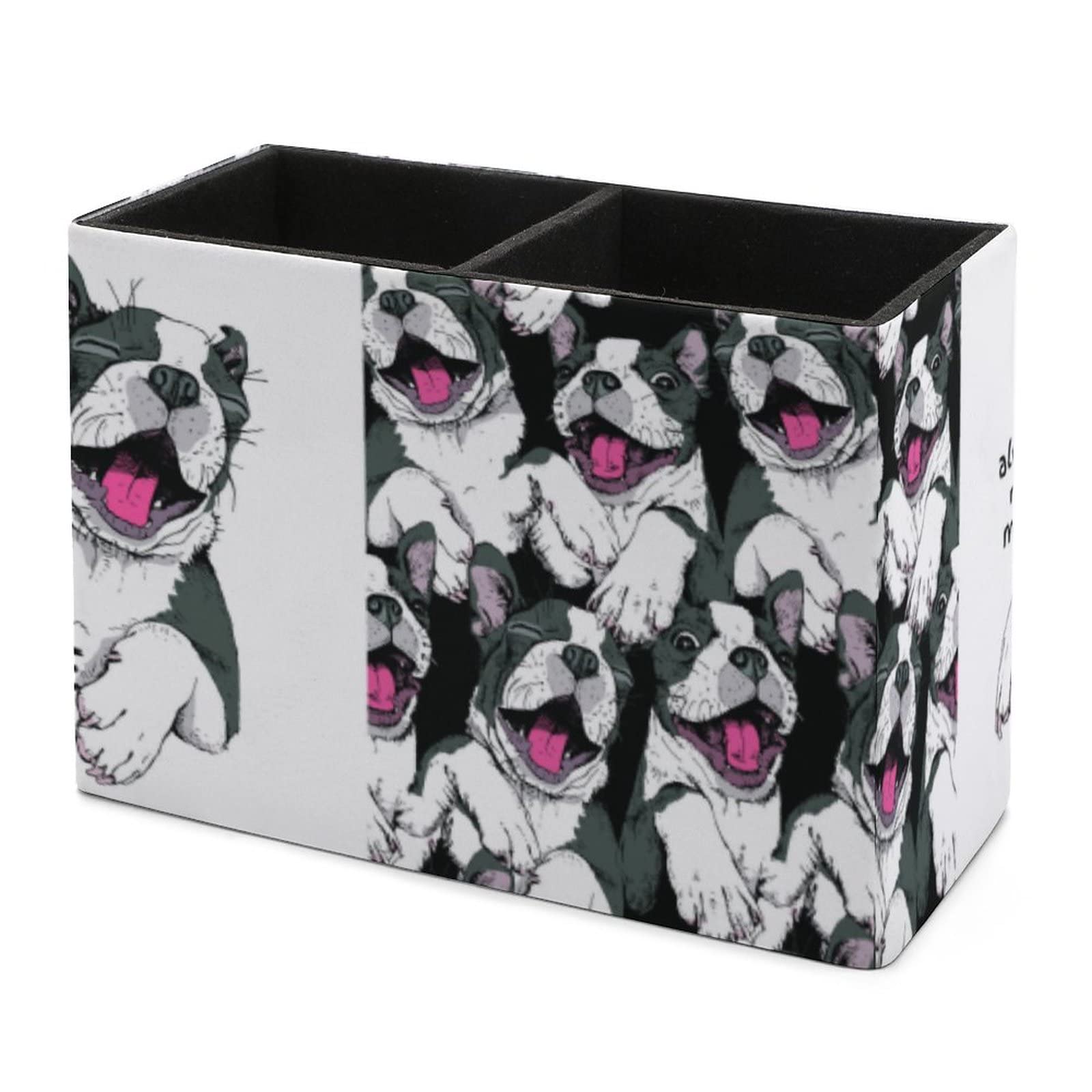 Niapessel Pencil Holder for Desk, Funny Boston Terrier Dog Pen Holder Storage Desktop Pen Organizer