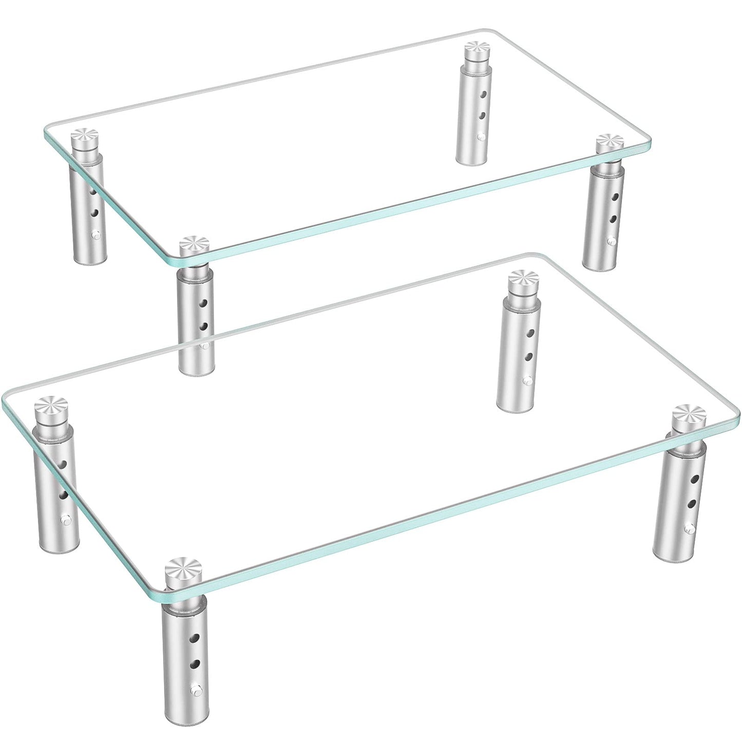 Hemudu 2 Pack Monitor Stand - 3 Adjustable Height Riser, Computer Stand, Desktop Organizer for PC