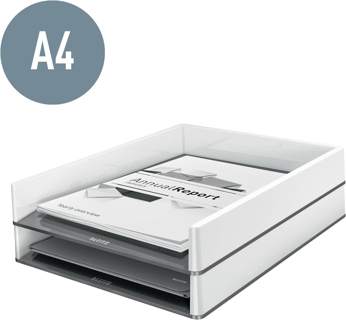 Leitz 53611054 A4 Letter Tray, Wow Range, White/Green