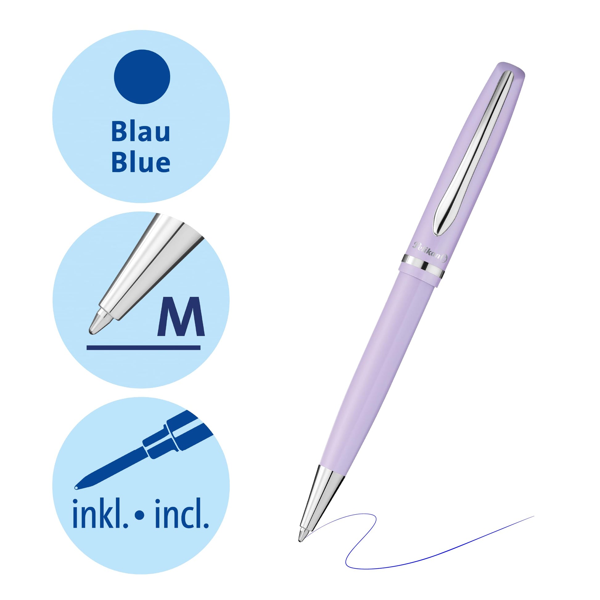 Pelikan Jazz Pastel Ballpoint Pen, Lavender, Boxed, 1 Each (812641)