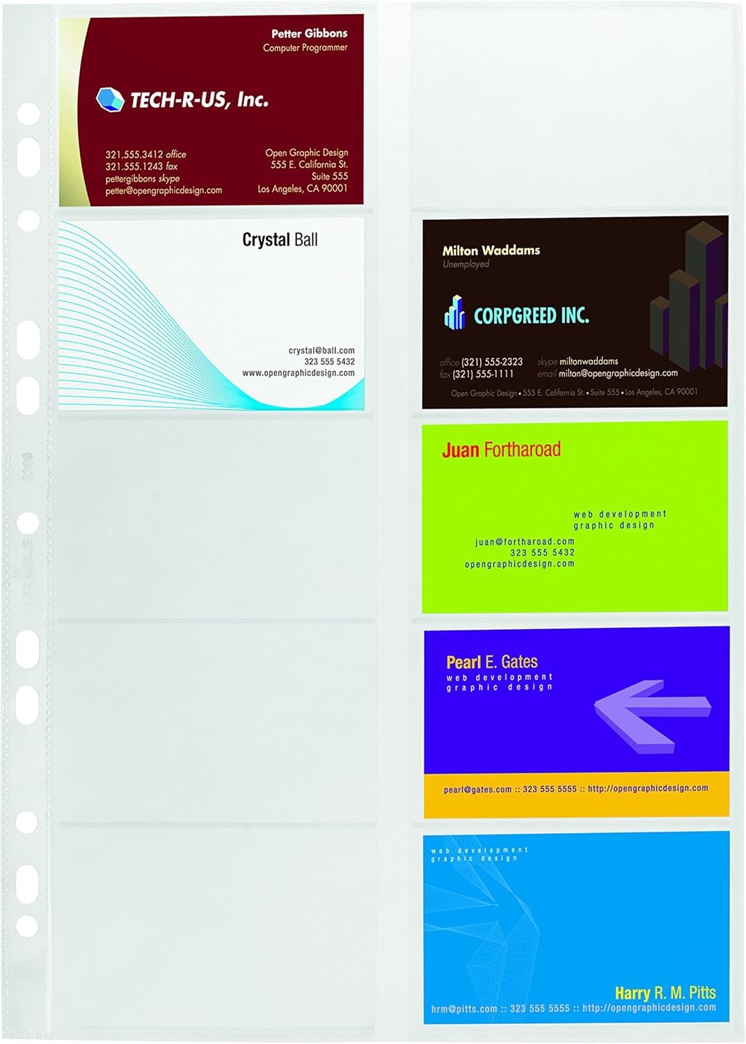 Durable Visifix Refill Set for A4 Business Card Album | Capacity for 200 Cards | Slots Measure 57 x