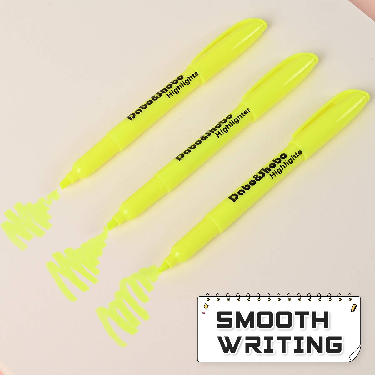 Dabo&Shobo Yellow highlighter, 60 Pack -bright color, chisel tip, for Adults Highlighting in the