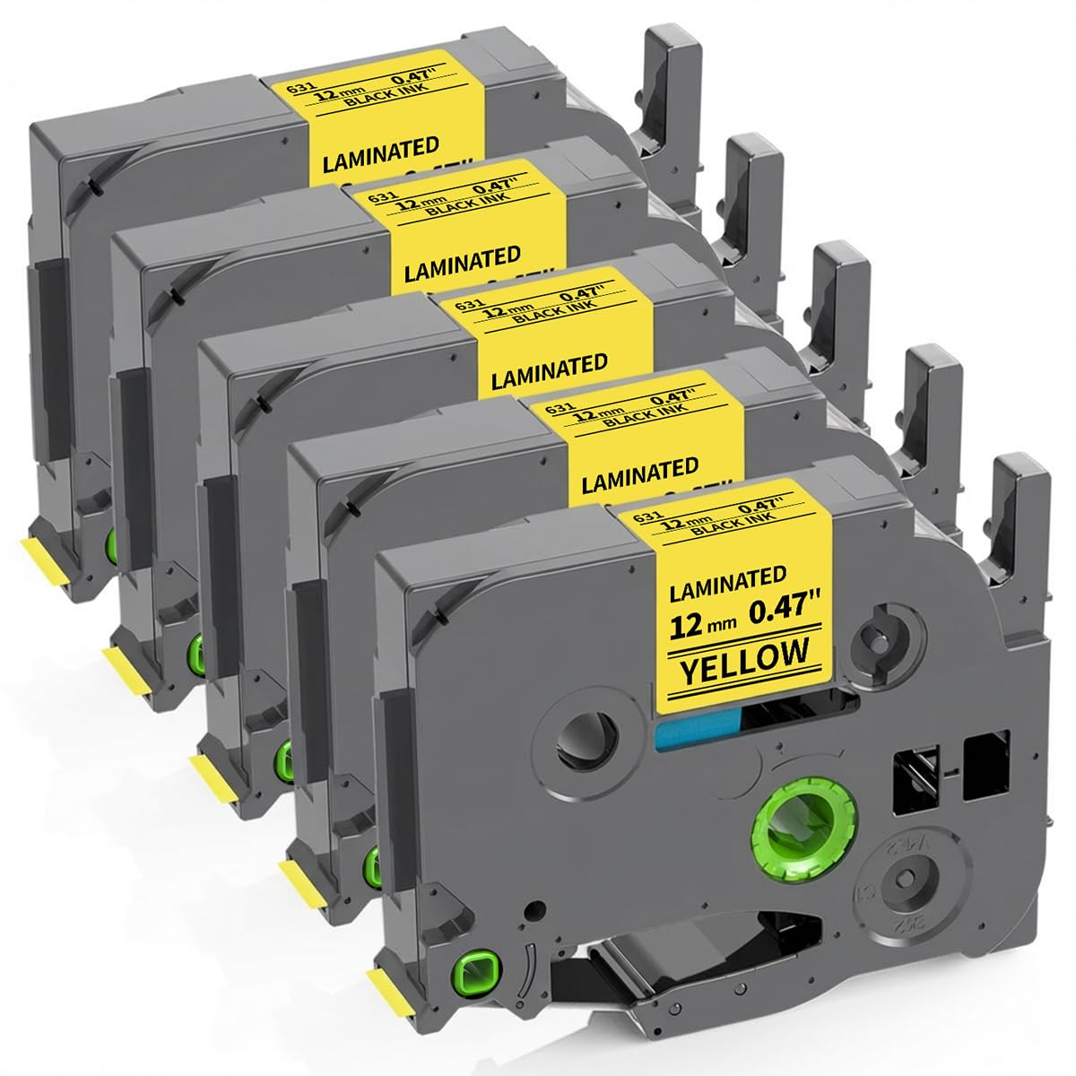 MarkDomain Replacement for Brother P Touch Yellow Tape TZe-631 12mm 0.47"
