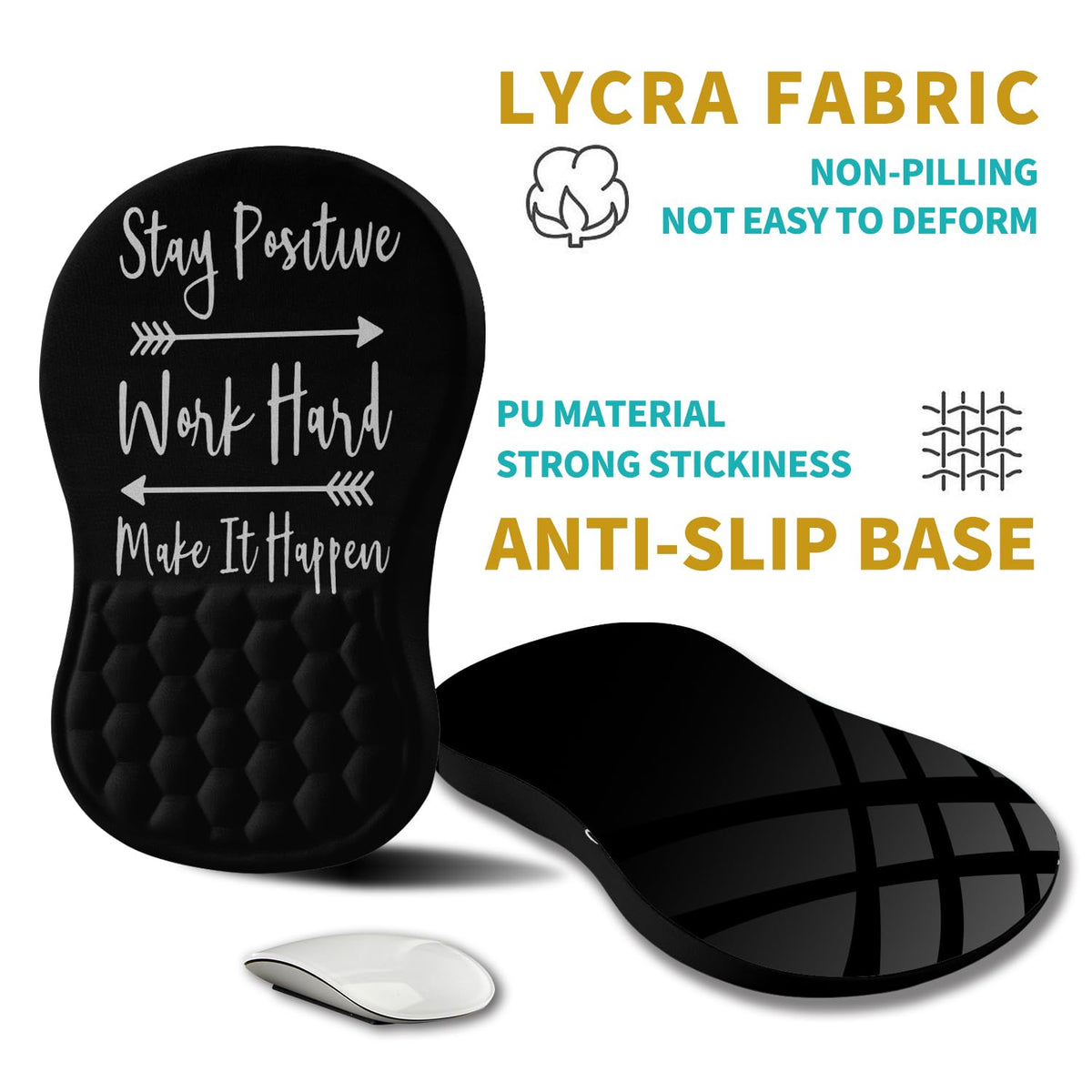 Hokafenle Ergonomic Mouse Pad Wrist Support, Wrist Rest Mousepad for Carpal Tunnel Pain Relief with