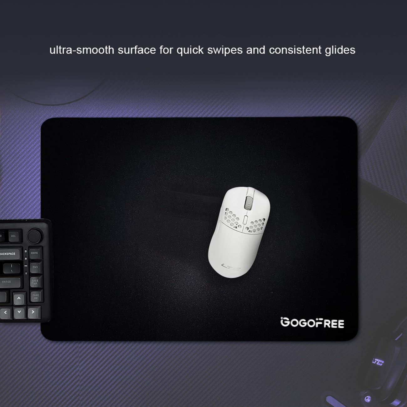 Glass Gaming Mouse Pad, Professional Esport Tempered Glass Mouse Pad Ultra-Smooth Micro-Etched
