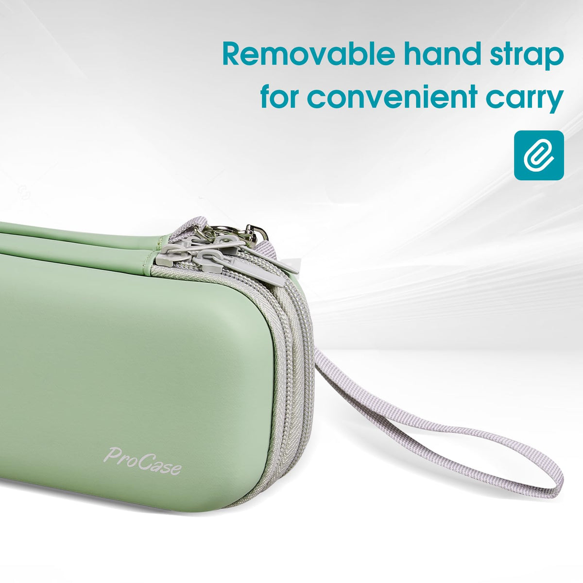 ProCase 2-Layer Hard Pencil Case, Large Capacity Storage Pouch, Sagegreen