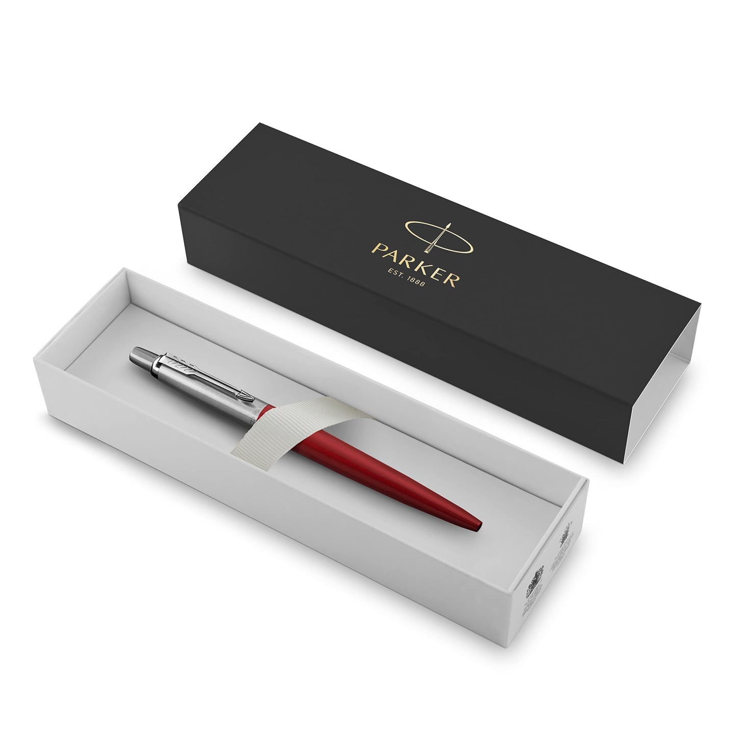 Parker Jotter Ballpoint Pen, Kensington Red, Medium Point, Blue Ink, Gift Box