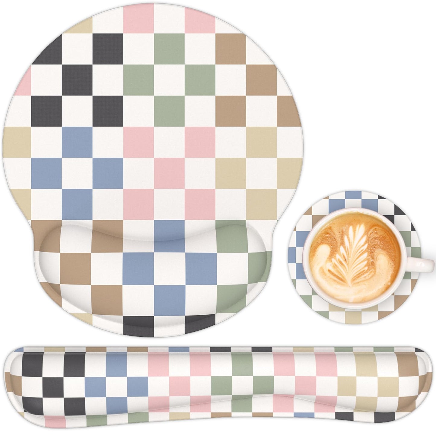 Ergonomic Mouse Pad with Wrist Rest and Keyboard Wrist Rest, Mousepad