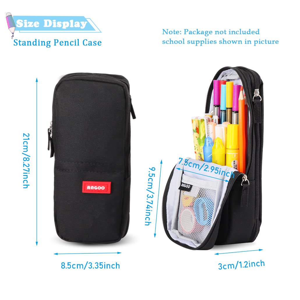 iSuperb Standing Pencil Case 2 Compartments Pencil Pouch Magnetic Mobile Phone Holder Bracket Pen