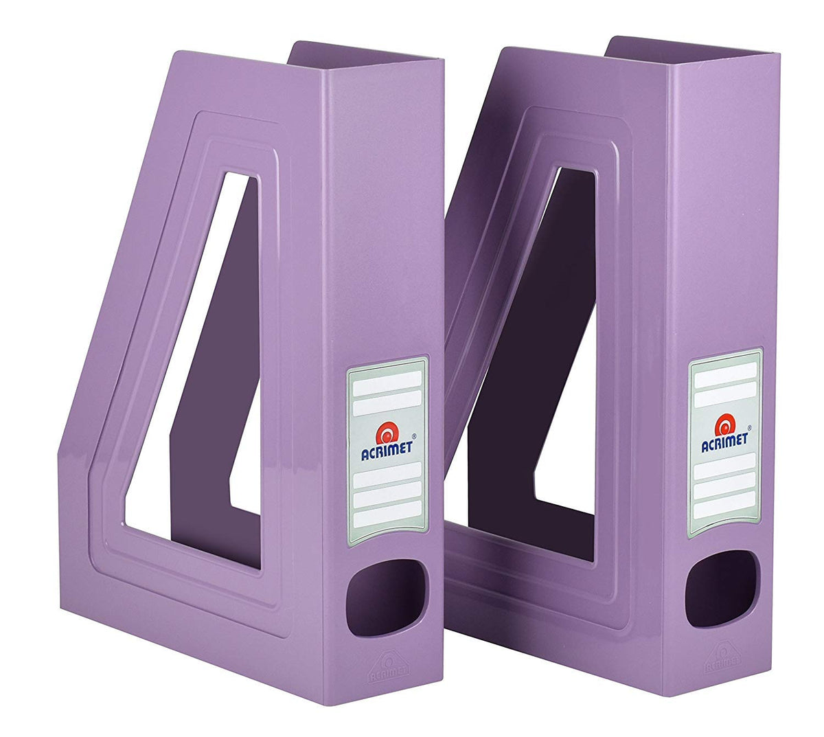 Acrimet Magazine File Holder, Vertical Desk Organizer, Purple, 2 Pack