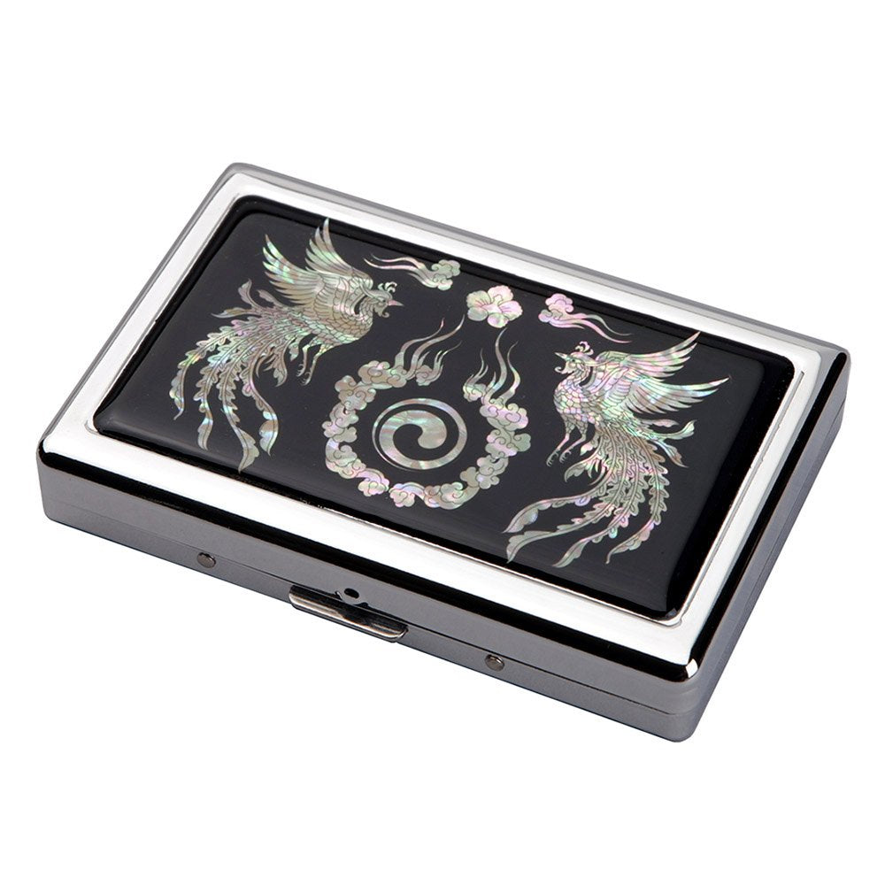 Mother of Pearl Extra Long 100S Super Slim King Size 16 Cigarette Engraved Metal Steel RFID