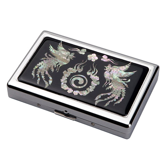 Mother of Pearl Extra Long 100S Super Slim King Size 16 Cigarette Engraved Metal Steel RFID