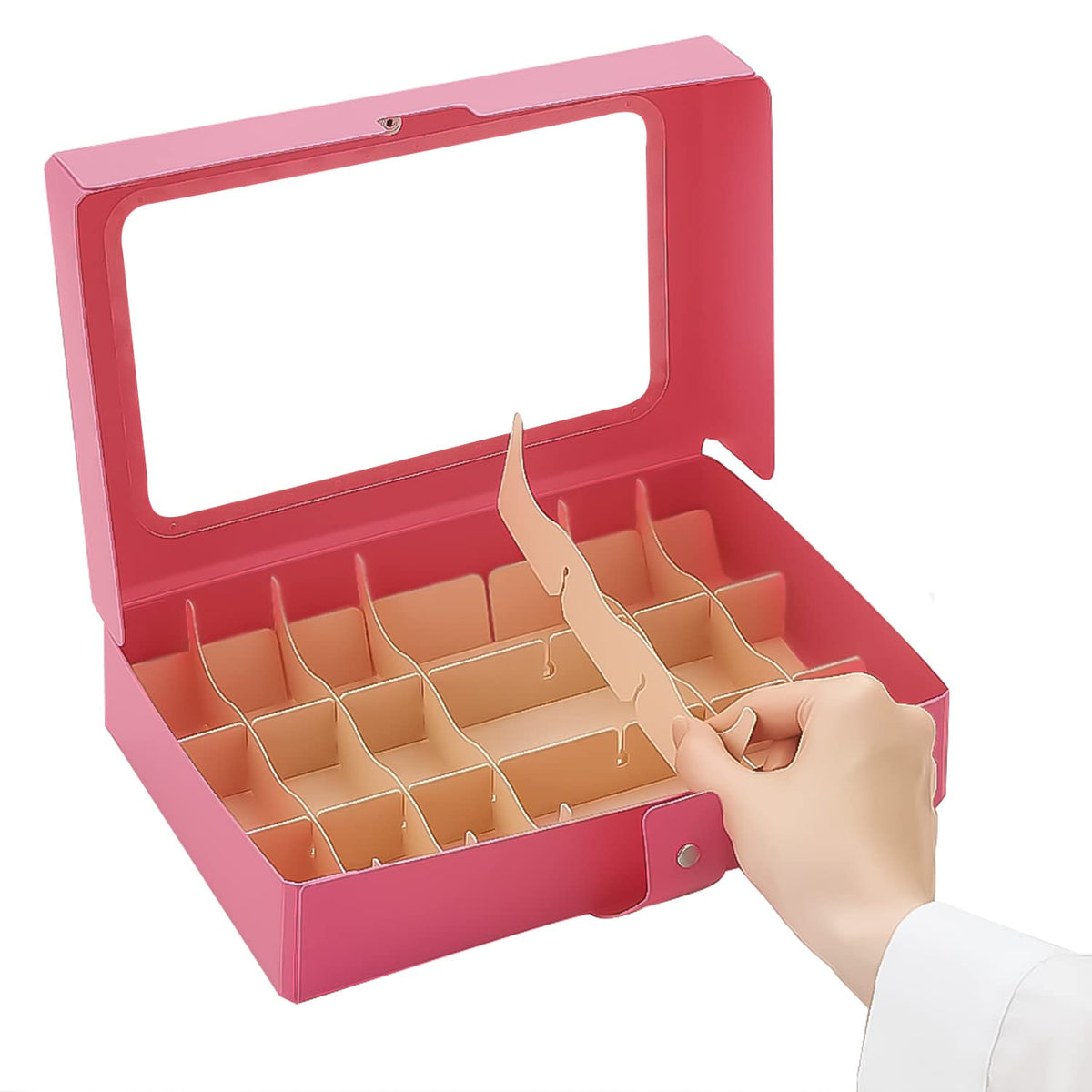 Lihit Lab A698-12 A5 CUBEFIZZ Maste Storage with Dividers, Pink