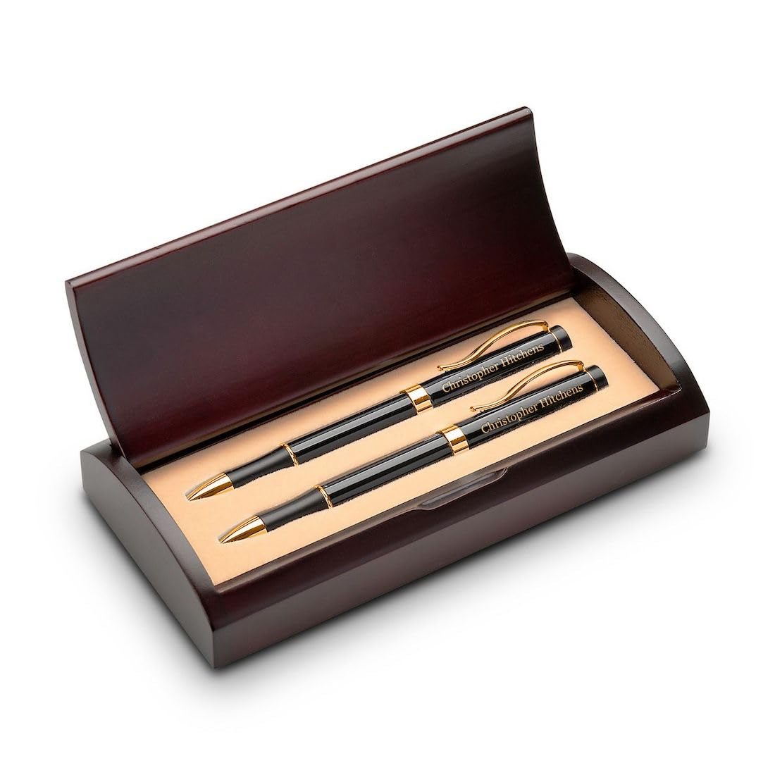 Executive Gift Shoppe | Personalized Ballpoint Pen & Pencil Set in Rosewood Box with Custom