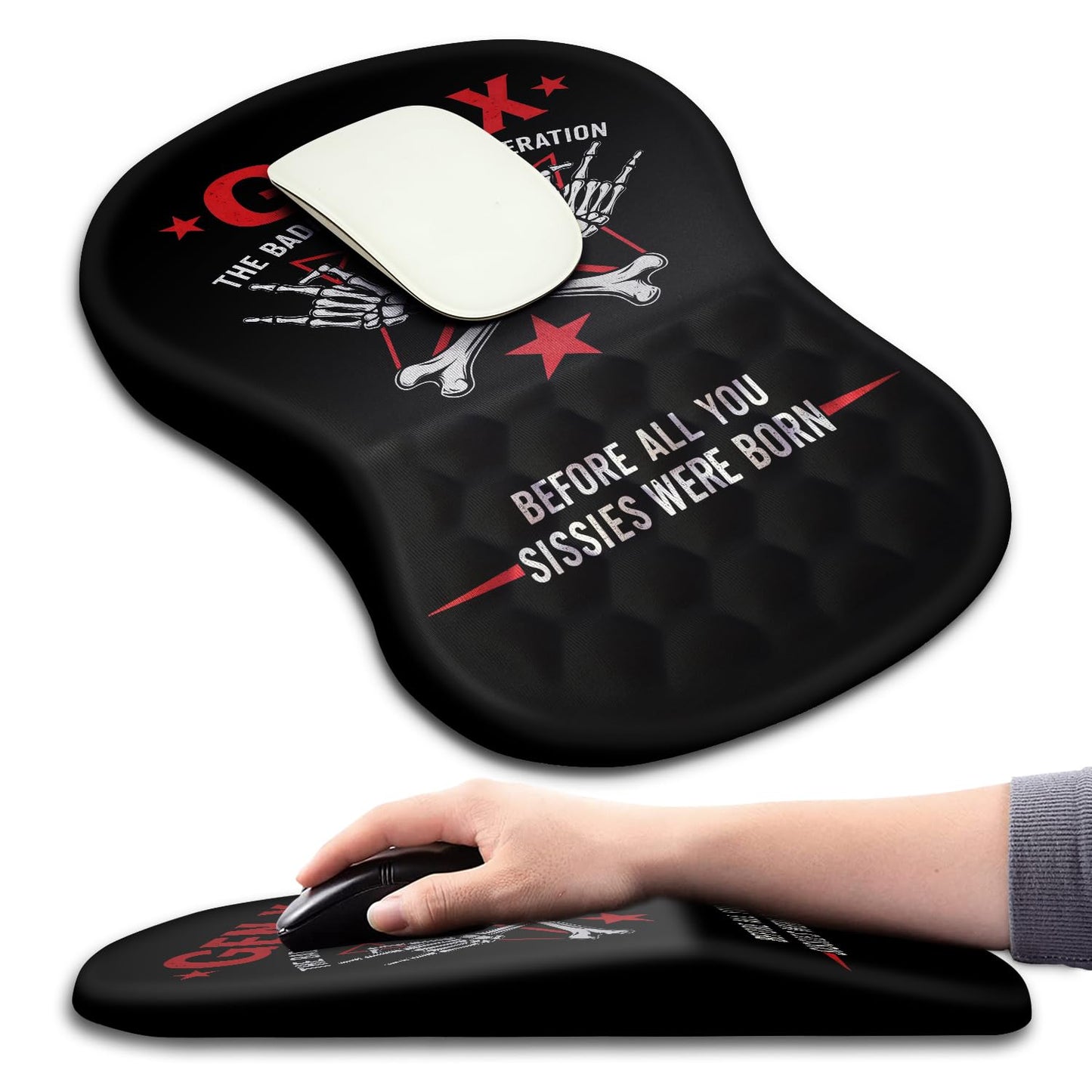 Hokafenle Ergonomic Mouse Pad Wrist Support with Massage Design, Wrist Rest Pain Relief Mousepad