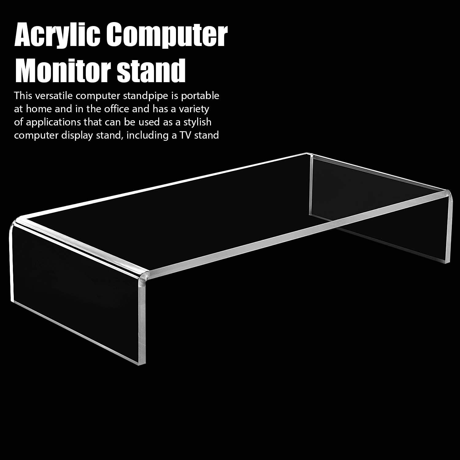 Jetec 2 Pcs Acrylic Monitor Stand Desktop Computer, Clear, 16 x 8 x 3 Inch